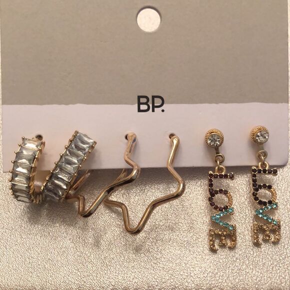 BP. by Nordstrom | 3 Pair Earring Set | Gold Tone - Picture 1 of 5